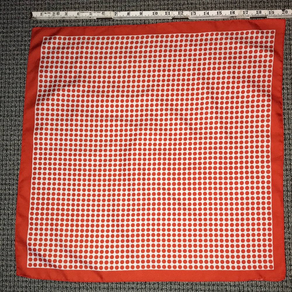 Red and White Polka Dot Silk Scarf